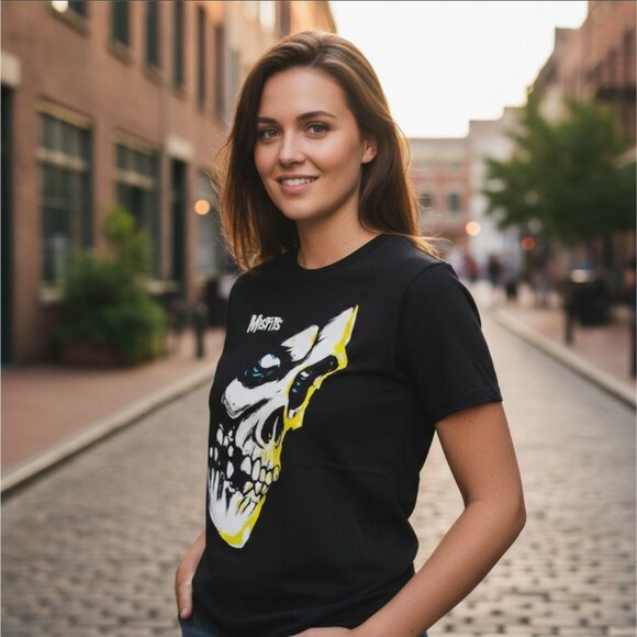 Misfits ✦ Skull Graphic T-Shirt ✦ by Hot Topic S Black Cotton Short Sleeve NWT - Picture 3 of 4